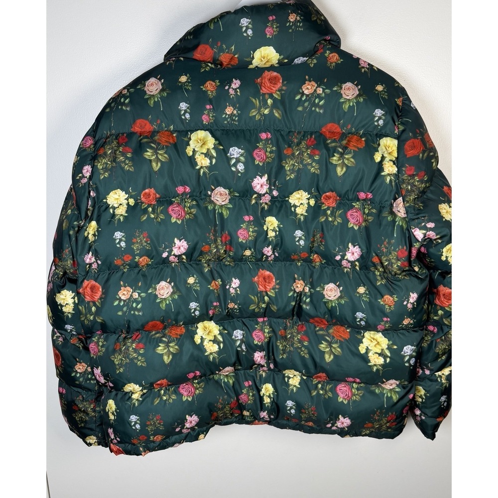 Anthropologie Nuuly Rachel Antonoff Jemma Rose Floral Puffer Zip Up Jacket Med - Picture 5 of 12